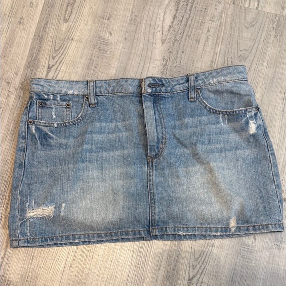 American Eagle Outfitters Blue Pencil Mini Skirt and white mini skirt